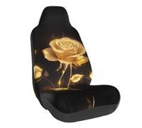 Vcroofdhxz Gold Rose Floral (1) Stretch Car Seat Covers - Universal Fit Elastic Auto Chair Covers With Full-Print Design, Easy Installation & Protection For Cars, Suvs, Trucks And More