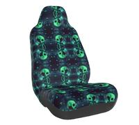 Vcroofdhxz Green Alien Stretch Car Seat Covers - Universal Fit Elastic Auto Chair Covers With Full-Print Design, Easy Installation & Protection For Cars, Suvs, Trucks And More