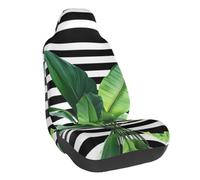 Vcroofdhxz Green Palm Leaf Stretch Car Seat Covers – Universal Fit Elastic Auto Chair Covers With Full-Print Design, Easy Installation & Protection For Cars, Suvs, Trucks And More
