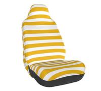Vcroofdhxz Lemon Yellow Stripes Pattern Stretch Car Seat Covers - Universal Fit Elastic Auto Chair Covers With Full-Print Design, Easy Installation & Protection For Cars, Suvs, Trucks And More