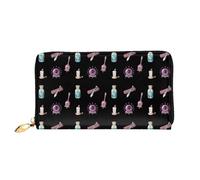 Vcroofdhxz Stylish Handheld Wallet with Full-Print Design â€“ Durable Faux Leather Zippered Wallet for Women with Multiple Card Slots, Cash Compartments & Coin Pocket