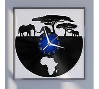 VCS African Territory Elephant theme Vinyl Record vintage Wall Clock for Kitchen(B)