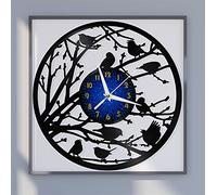 VCS Flock of birds on a branch theme Vinyl Record vintage Wall Clock for Kitchen(B)