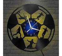 VCS Football action theme Vinyl Record vintage Wall Clock for Kitchen(B,with LED)