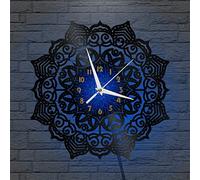 VCSUS Artistic Pattern 2 Decoration Vinyl Wall Clock, Battery Operated Silent & Non-ticking Wall Clock for Kitchen Home Living Room Bedroom School(12 inchs B with LED)