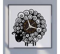 VCSUS Sheep Vinyl Wall Clock, Battery Operated Silent & Non-ticking Wall Clock for Kitchen Home Living Room Bedroom School(12 inchs C without LED)