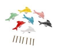 VCSZYAFX 2Pc Dolphin Shape Knob w/Screw Furniture Handle Wardrobe Door Pull Drawer Kitchen Cupboard Cabinet Home Decor 61mm Kitchen Cupboard Handles(Blue)