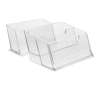 VCSZYAFX 2pcs Business Card Holder Display Stand Transparent Desk Organizer For Office Name Cards Storage Vertical Rack for Office Home Exhibition