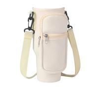 VCSZYAFX 40oz Neoprene Water Bottle Carrier Bag for Cup Sleeve with Handle Water Bottle Pouch Non-Slip Insulated Mug Cover for Daily Hiking Travelling Camping(Beige)