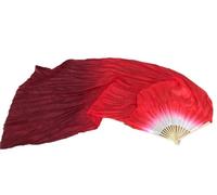 VCSZYAFX Belly Dance Fan Belly Dance Silk Veil 100% Fan Pairs(1L+1R) Light Weight Flowy Bellydance Costume Accessory For Music Studio Church Praise(Beige,150cmX90cm)