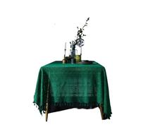 VCSZYAFX Cotton Crochet Tablecloth Rectangle Black Hollow Handmade Vintage Lace Table Cloth Cover Towel For Home Kitchen Decor Suitable for cafes, weddings, banquets(Green,140x140cm)