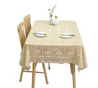 VCSZYAFX Crochet Vintage Romantic Tablecloth Set With Rustic Lace, Suitable For Dessert Tables, Home Decor, Wedding Long Table Suitable for cafes, weddings, banquets(90x90cm)