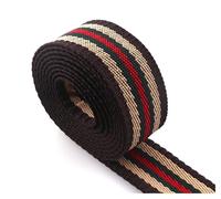 VCSZYAFX Heavy Weight Red Green Stripe Webbing Fabric Belt 25mm Cotton Webbing For Purse Handbag Polyester Webbing Key Fob Nylon Strap For Bag Handles Sewing Crafts(1 yard)