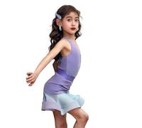 VCSZYAFX Latin Dance Training Costume Girl Performance Competition Regulations Dress Suitable for tango performances in dance halls(140)