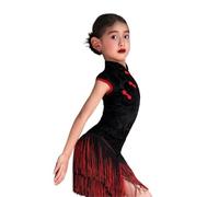VCSZYAFX Latin Dance Training Costume Girl Performance Competition Regulations Dress Suitable for tango performances in dance halls(160 cm)