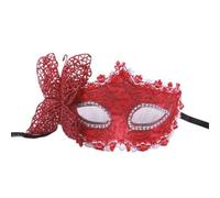VCSZYAFX Masquerade Mask Side Butterfly Masquerade Mask Half Face Eye Party Makeup Ball Mardi Gras for Couples Women and Men(Red)