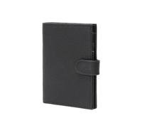 VCSZYAFX Ultra-Thin Leather Passport Wallet Unisex Multi-Function Full-Pee Air Ticket Clip Document Holder RFID for Tickets, Money, Cards(Black)