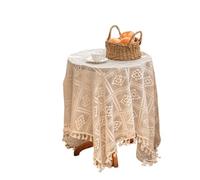 VCSZYAFX Vintage Handmade Crochet Tablecloth Macrame Lace Table Cloth Covers Rectangle For Kitchen Dinning Tabletop Party Suitable for cafes, weddings, banquets(Color 1,1Pc 100x140cm)