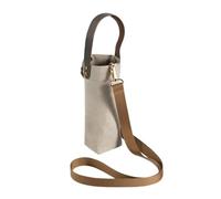 VCSZYAFX Water Bottle Cover Bag Pouch Washable Kraft Paper Water Pouch Holder Shoulder Strap Bottle Carrier Insulat Bag for Daily Hiking Travelling Camping(Gray-20cm)