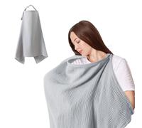 vctiol Fashionable Nursing Cover for Baby Breastfeeding, Infant Blanket for Toddler Crib Cot Stroller, Soft & Breathable Cotton Baby Breast Feeding Covers for Mom (Grey)