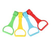 Vctitil 4 Pieces Crib Hook Baby Plastic Pull Ring Creative Teaching Stroller to Assist Standing(Red/Yellow/Blue/Green)