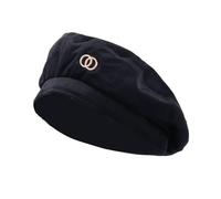 Vctitil Korean Hat Velvet Beret Sweet Beauty Octagonal Hat Autumn Full Set British Winter Artist Hat, Black, M/L