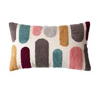 vctops Boho Geometric Tufted Lumbar Decorative Throw Pillow Cover Farmhouse Cotton Embroidery Accent Cushion Case for Couch Sofa Bed (Embroidery7, 12"x20")