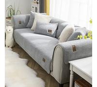vctops Sherpa Fleece Sofa Couch Covers Super Soft Warm Plush Sectional Couch Cover Luxury Thick Fuzzy Non Slip Sofa Slipcover Furniture Protector (Grey,28"x28")