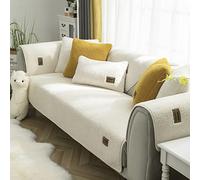 vctops Sherpa Fleece Sofa Couch Covers Super Soft Warm Plush Sectional Couch Cover Luxury Thick Fuzzy Non Slip Sofa Slipcover Furniture Protector (White,28"x70")