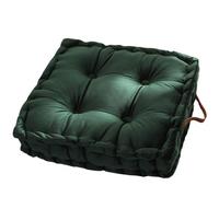 vctops Square Solid Color Velvet Seat Cushion with Handle Tufted Thicken Chair Pad Tatami Floor Pillow Cushion 16.5"x16.5"x4" Green