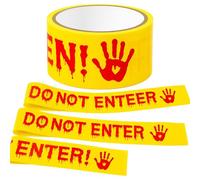 Vcuwni Halloween Decorations Outdoor Caution Tape 25m x 4.8cm, Self-Adhesive Do Not Enter Tape, Waterproof Hazard Barrier Tape for Crime Scene Props, Spooky Warning Police Tape for Indoor Party Decor
