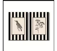 Vcvbhbn 2pcs Noframed Black Bird Floral Wall Art Set Minimalist Nature Line Drawing Prints Canvas Posters for Office Bedroom Decor(30x40cmx2/Frameless)