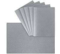 VCVCOO Quilted Double Sided Placemats for Dining Table, 13"x19" Placemats Set of 6 Pieces, Waffle Woven Fabric Table Mats Machine Washable (Silver Grey, 6)