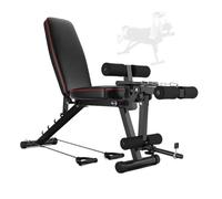 VCYEX Adjustable 440LBS Weight Workout Bench with Leg Extension for Home Gym, Abdominal Trainer Home Press Sit-up Board Sports Equipment Hyper Back ExtensionBlack,One Size