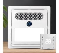 Vcyex Bathroom Exhaust Fan,with Heater And Ventilation Fan, LED Light, Remote Control,Heater 2800W,ceiling Extractor Fan Bathrooms,suitable for Bathroom Toilet White,35 * 35 * 8CM