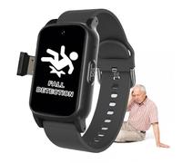 VCYEX Fall Detection Watch Elderly Fall Alarm for Seniors Smart Watch with GPS And SOS 4G Hd Video Call Elderly Watch for Alzheimer'sBlack,1.25 * 0.57 * 2.22inch