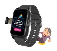 VCYEX Fall Detection Watch for Elderly, GPS Tracking & SOS Alert - HD Video Call Waterproof Tracker for Dementia/Alzheimer’s, Elderly EssentialsBlack,1.25 * 0.57 * 2.22inch