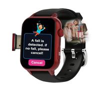 VCYEX Fall Detection Watch for Elderly with Elderly Alarm Call Button Real-time GPS SOS Alarm Video Call Elderly SOS Fall Watch Smartwatch for Alzheimer'sRed,1.96 * 1.57 * 0.47inch