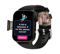 VCYEX Fall Detection Watch for Elderly with Elderly Alarm Call Button Real-time GPS SOS Alarm Video Call Elderly SOS Fall Watch Smartwatch for Alzheimer'sBlack,1.96 * 1.57 * 0.47inch