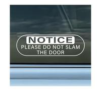 VCYOPN 2 PCS Do Not Slam The Door Sticker, 5.9x2 Inch Close Door Gently Sign Waterproof Vinyl Warning Decal, UV Resistant Window Notice Sticker for Taxi Office Public Doors