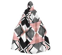 VCzsdff Abstract Triangle Striped Printing Carnival Party Supplies,Adult Economic Hooded Cloak,Hooded Cloak 57.8 Inches Length For Halloween