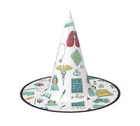 VCzsdff Abstraction Biology Chemistry4 Printing Cosplay Oxford Cloth Halloween Hat For Halloween Parties, Lightweight 13 Inches Tall Witch Cap