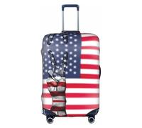 VCzsdff America Flag and Hippie Peace Printing Luggage Cover Washable Suitcase Protector Anti Scratch Suitcase Cover Fits 18 to 32 Inch Luggage
