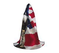 VCzsdff American Flag Eagle Independence Day Gothic Medieval Hooded Cape For Teenagers Cosplay Costume Renaissance Fair Stage Theater Robe