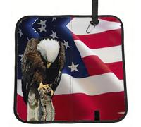 VCzsdff American Flag Eagle Independence Day Print Portable Seat Cushion Folding Bleacher Pad Compact Picnic Sitting Mat Polyester 40cm