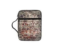 VCzsdff Ancient Worn Brick Wall Printed Scripture Storage Bag, Water Resistant Stationery Holder, Church Worship Study Case