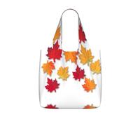 VCzsdff Autumn Leaves Print Foldable Grocery Tote Reusable Market Bag 25l Lightweight Polyester Shoulder Carryall