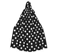VCzsdff Black And White Polka Dots Printing Carnival Party Supplies,Adult Economic Hooded Cloak,Hooded Cloak 57.8 Inches Length For Halloween