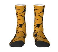 VCzsdff Black Gibbon Monkey Printing Color Block Mid Calf Socks Winter Warm Adult Socks No Foot Pressure Fits 36 To 45 Foot Length