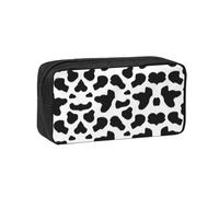 VCzsdff Black Leopard Printed Pen Case Roomy Stationery Organizer Durable Zip Bag Polyester Pouch for College Work Commute